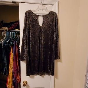 Dark green velvet dress